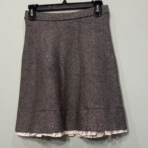 Saks Fifth Avenue Elegant Gray knit Women's Skirt with cotton ruffle Size XS/S
